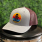 Burgandy Curved Trucker Kraken