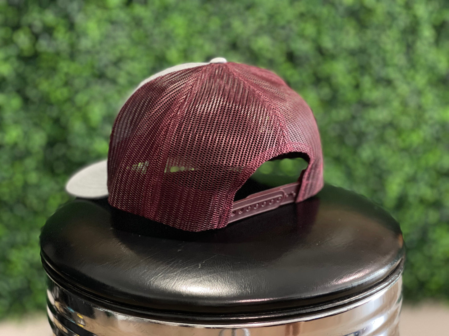 Burgandy Curved Trucker Kraken